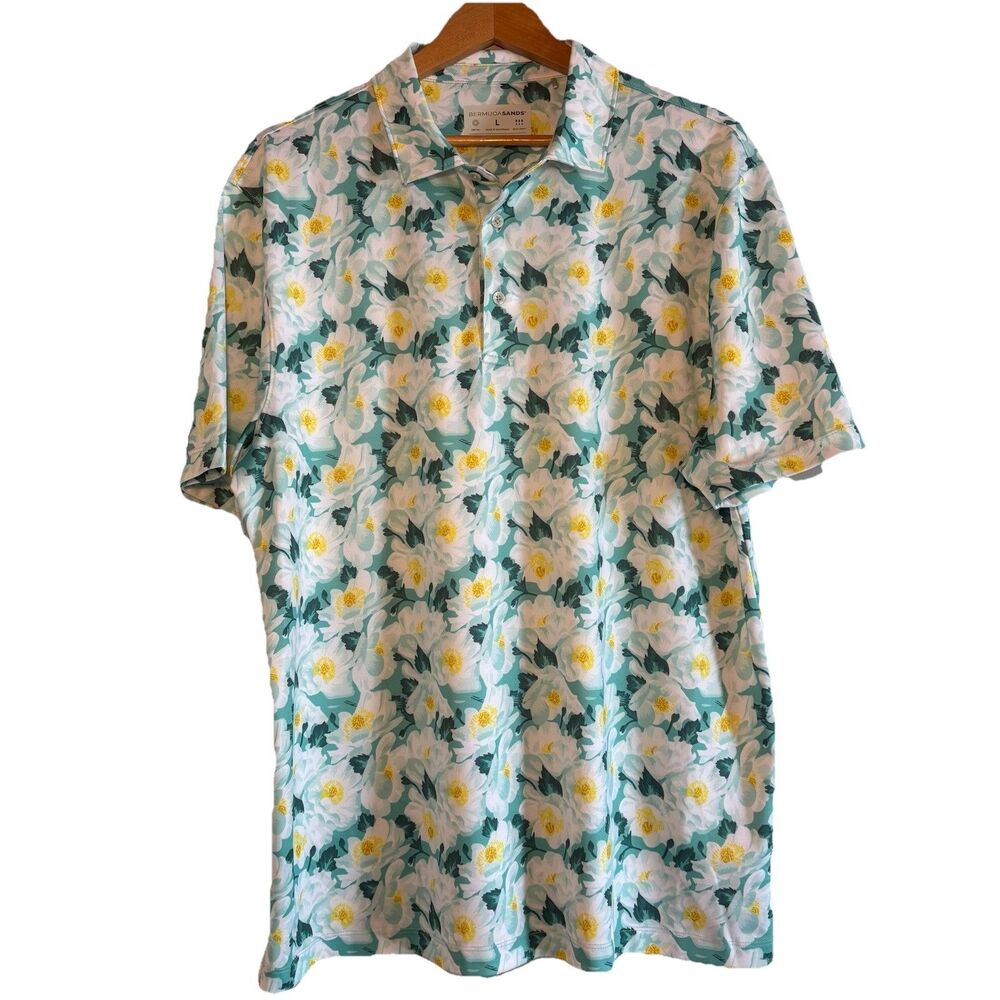 Bermuda Sands Golf Leaf Men’s Size Large Short Sleeve‎ Performance Polo Shirt